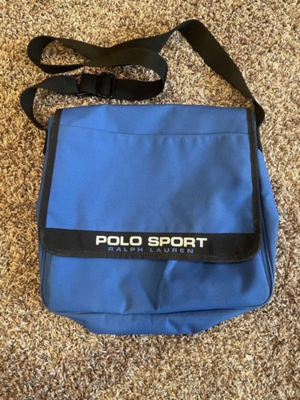 Vintage Polo Sport Ralph Lauren Messenger Shoulder Bag CrossBody Blue Strapped